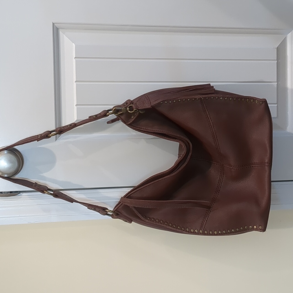 The Sak Brown Leather Shoulder Bag - Picture 3 of 10